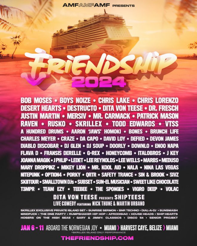 FRIENDSHIP 2024 REVEALS STUNNING LINEUP BOASTS A MIX OF LEGENDARY PERFORMERS AND RISING STARS