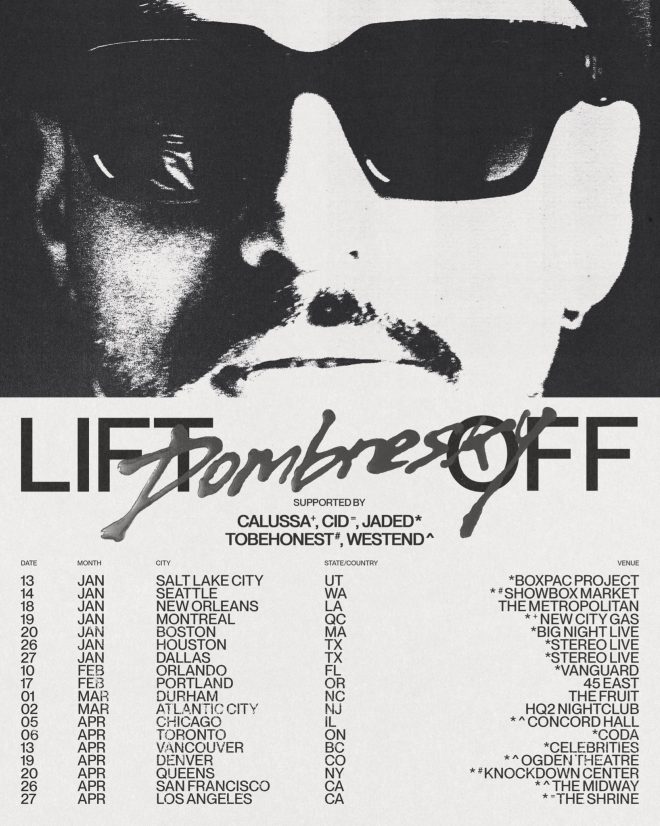 Dombresky announces special guests Calussa, Cid, Jaded, Tobehonest & Westend for upcoming ‘lift off’ tour