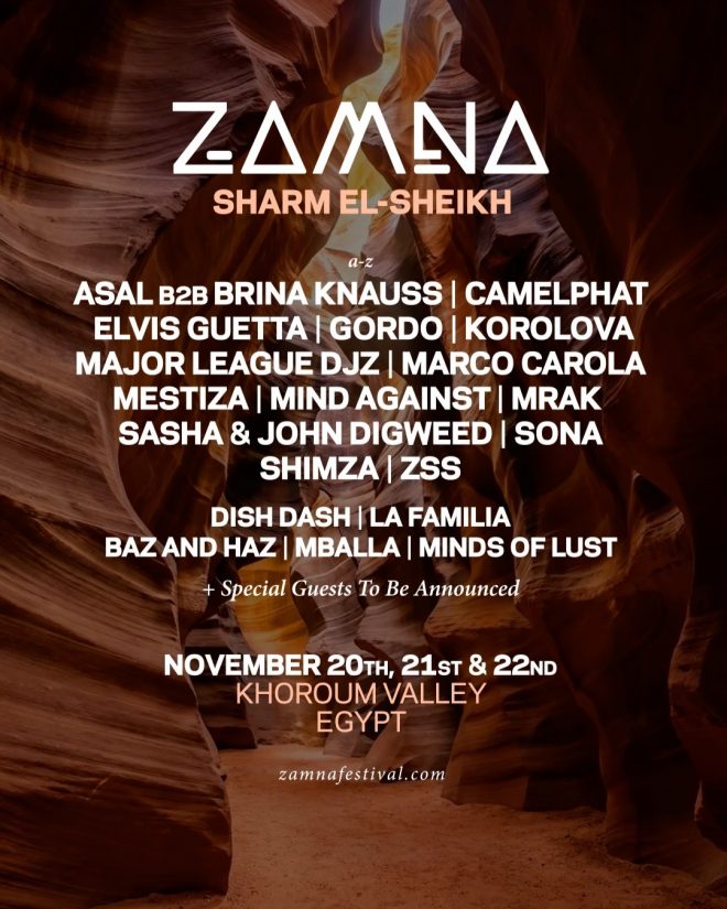 Zamna reveals phase two lineup for its return to Sharm El Sheikh's Sinai Desert, with Marco Carola, CamelPhat and Gordo leading the charge